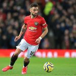 Manchester United's Portuguese midfielder Bruno Fernandes looks to play a pass during the English Premier League football match between Manchester United and Wolverhampton Wanderers at Old Trafford in Manchester, north west England, on February 1, 2020. (Photo by Lindsey Parnaby / AFP) / RESTRICTED TO EDITORIAL USE. No use with unauthorized audio, video, data, fixture lists, club/league logos or 'live' services. Online in-match use limited to 120 images. An additional 40 images may be used in extra time. No video emulation. Social media in-match use limited to 120 images. An additional 40 images may be used in extra time. No use in betting publications, games or single club/league/player publications. /